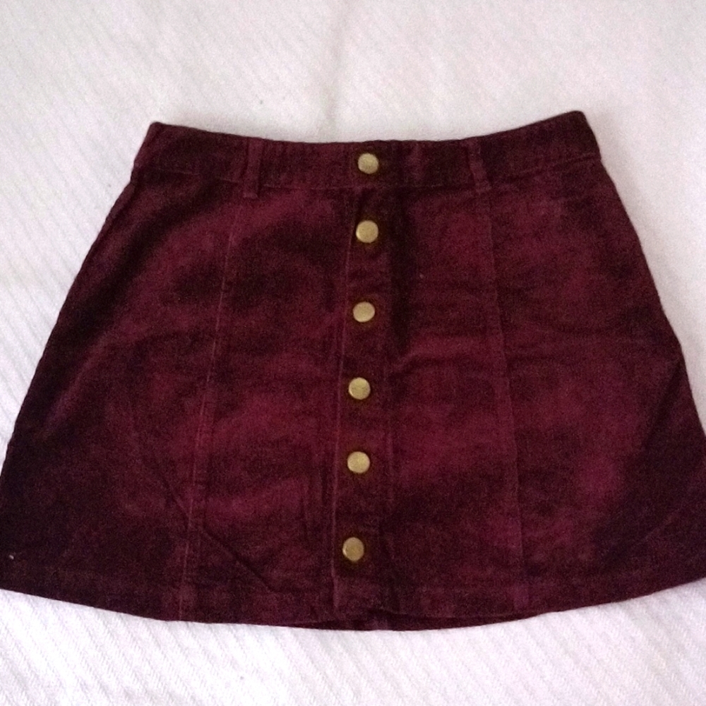 BONGO Burgundy Velvet Skirt